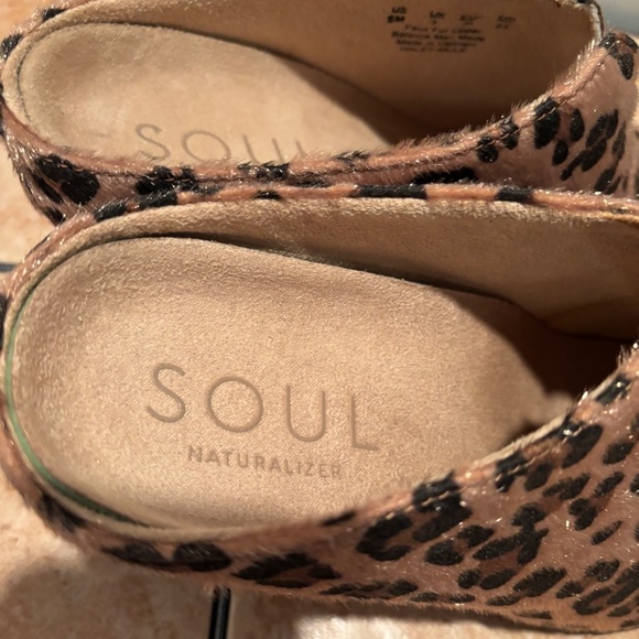 Soul Naturalizer Leopard Print Haley Mule Wedge Size 6 - Picture 7 of 10
